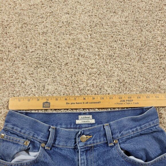LL Bean Jeans Womens 12 Regular Blue Denim Original Fit Straight Dark Wash - Picture 2 of 8